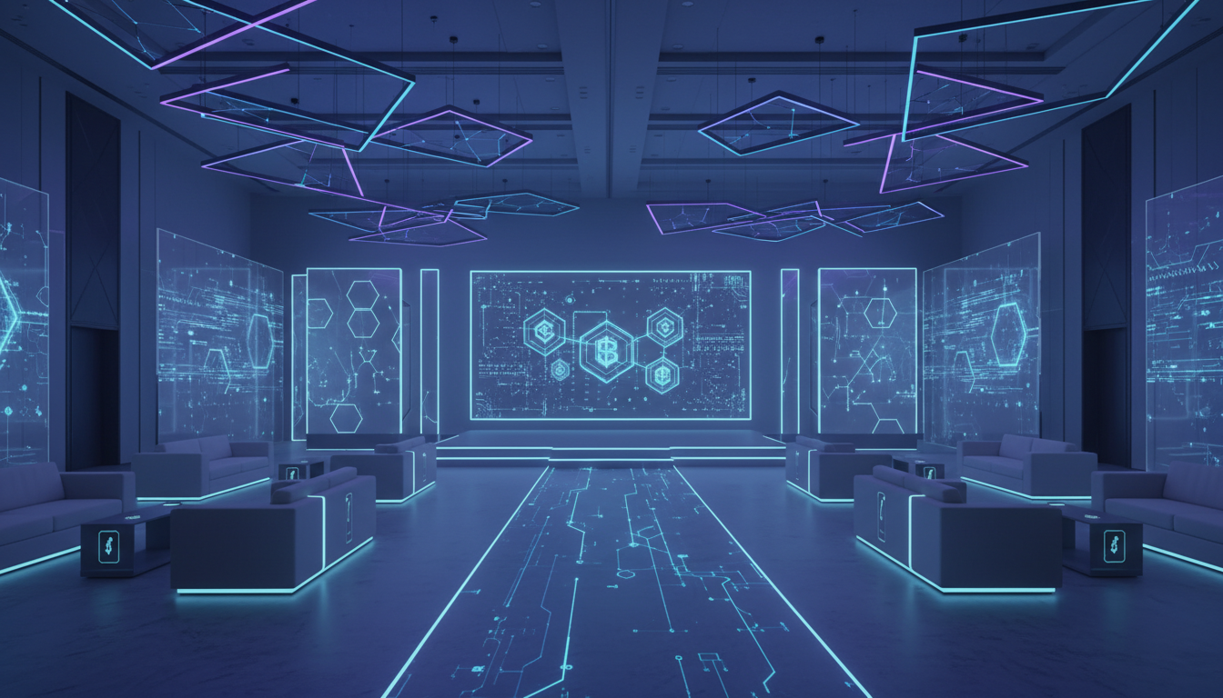 The Ballroom Problem: Why Traditional Venues Miss the Mark - blockchain sponsored event backdrop ballroom | Digital Blockchains