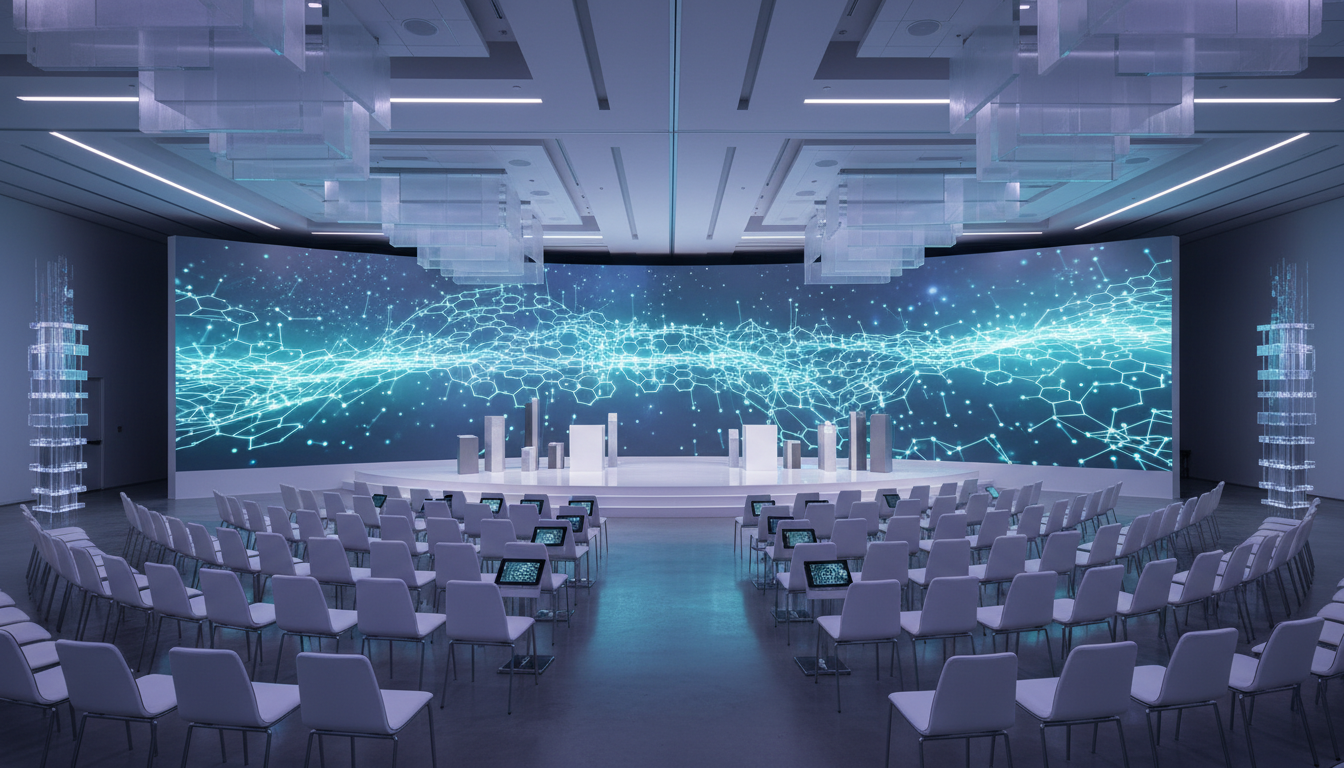 Purpose-Built Spaces: What Actually Works - blockchain sponsored event backdrop ballroom | Digital Blockchains