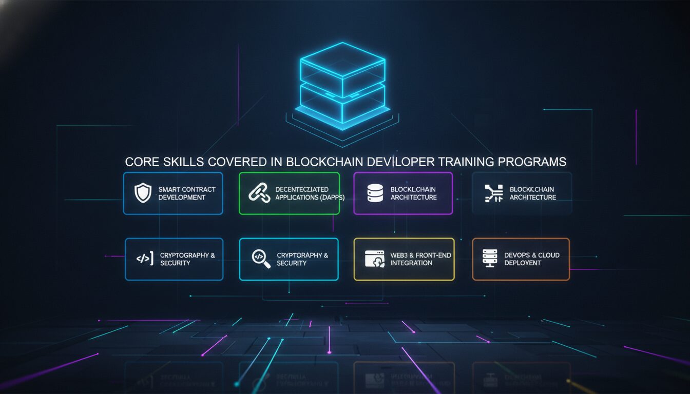 Visual guide to Core Skills Covered in Blockchain Developer Training Programs