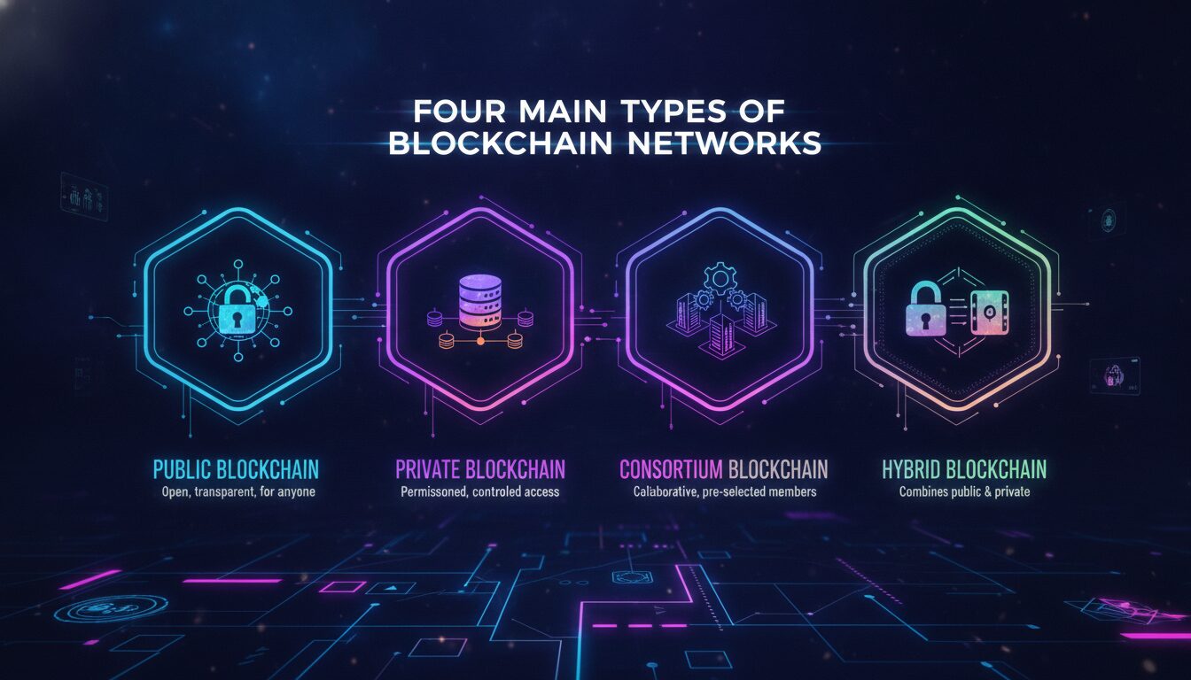 Visual guide to Four Main Types of Blockchain Networks