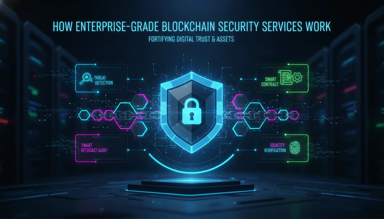 Concept illustration for How Enterprise-Grade Blockchain Security Services Work