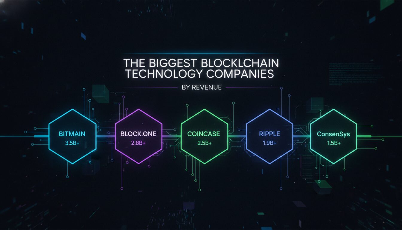 Concept illustration for The Biggest Blockchain Technology Companies by Revenue