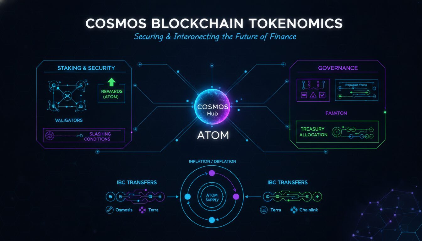 Concept illustration for Tokenomics of the Cosmos Blockchain