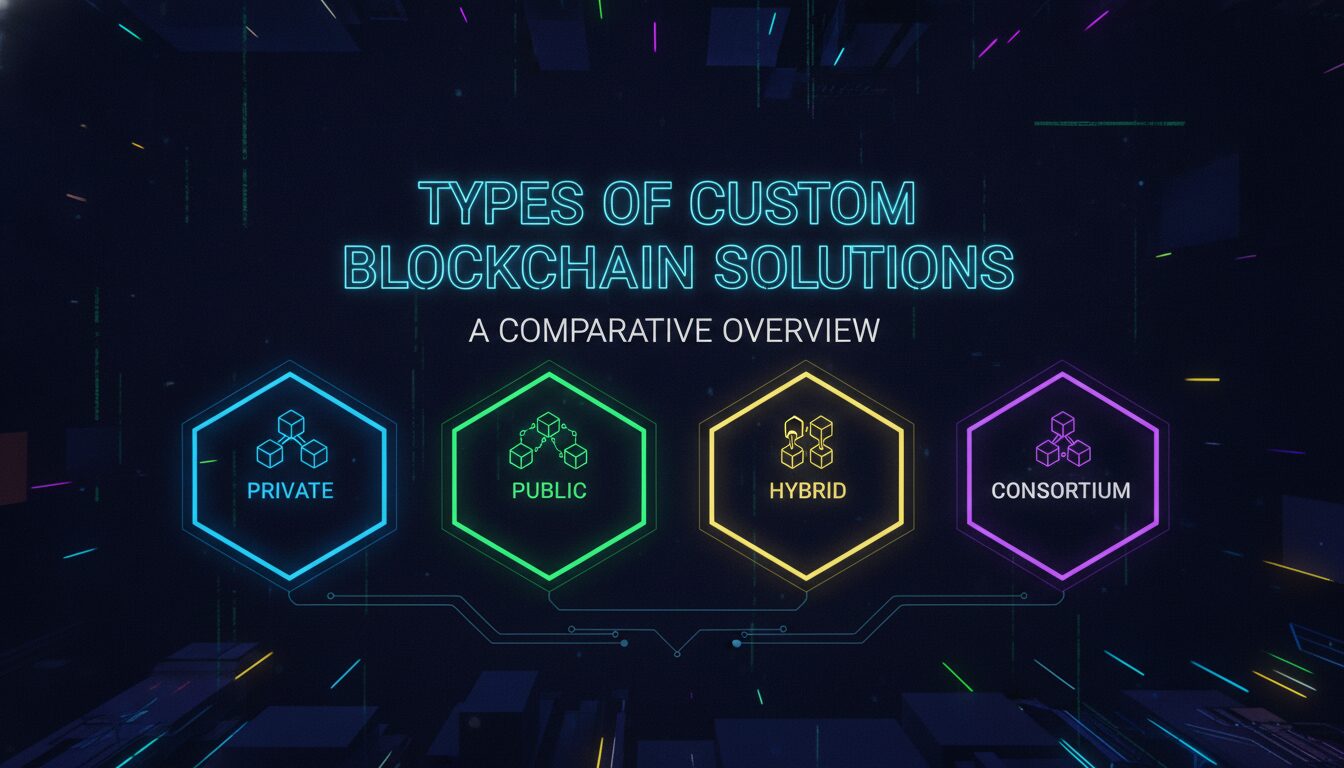 Concept illustration for Types of Custom Blockchain Solutions: A Comparative Overview