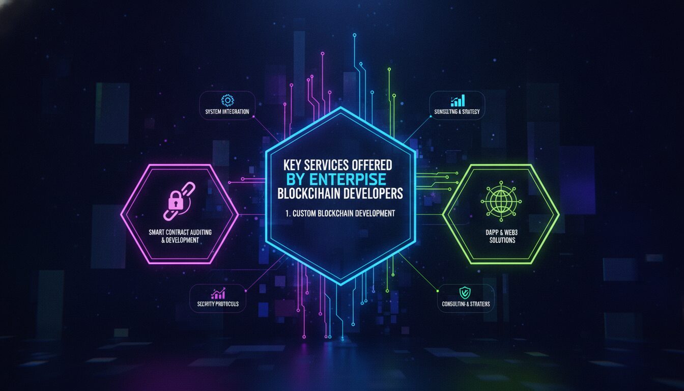 Key Services Offered by Enterprise Blockchain Developers — illustrated overview