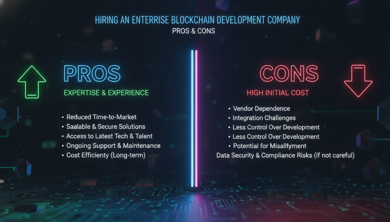 Concept illustration for Pros and Cons of Hiring an Enterprise Blockchain Development Company