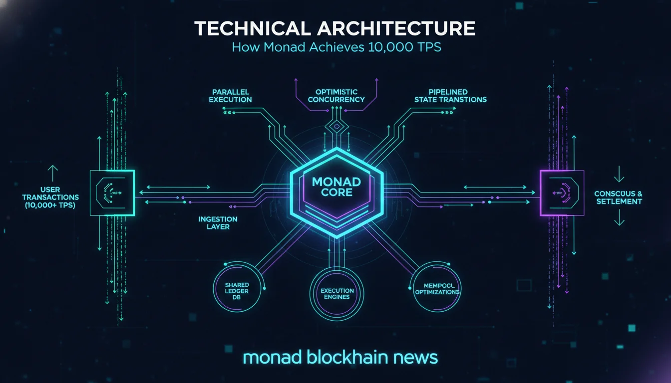 Concept illustration for Technical Architecture: How Monad Achieves 10,000 TPS