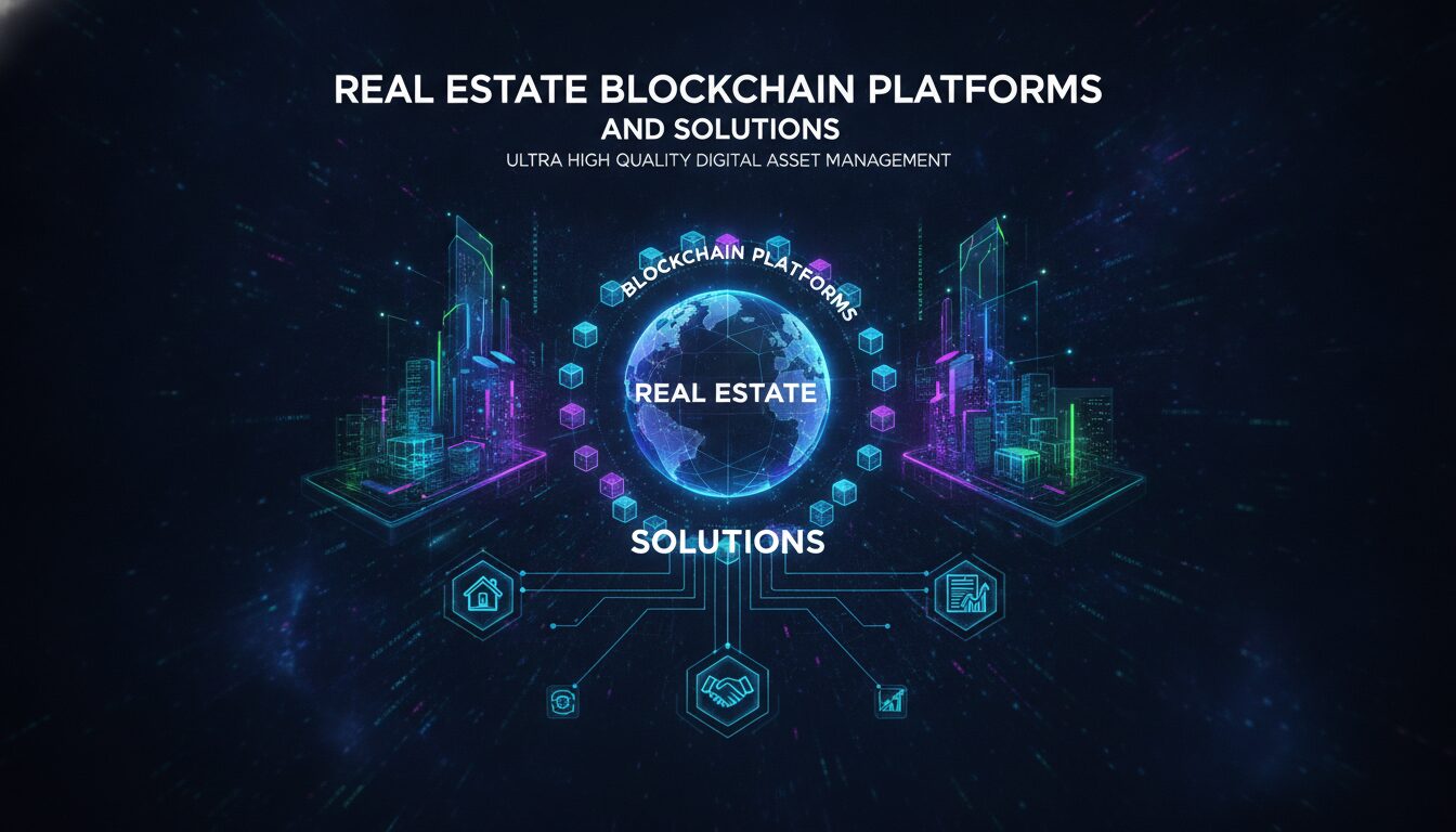 Concept illustration for Real Estate Blockchain Platforms and Solutions