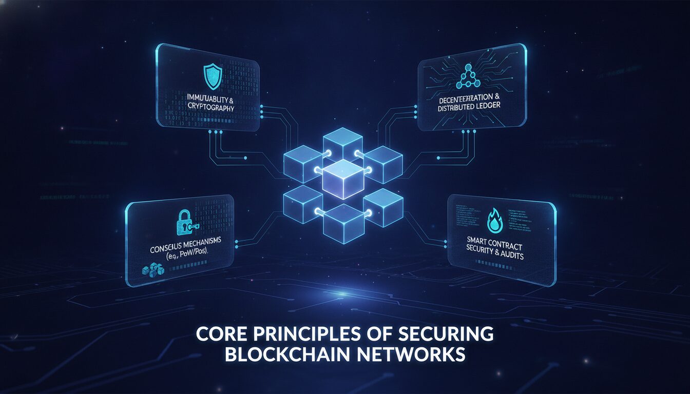 Illustration of Core Principles of Securing Blockchain Networks