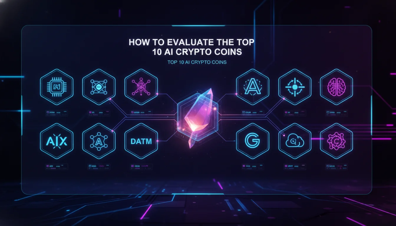 Concept illustration for How to Evaluate the Top 10 AI Crypto Coins