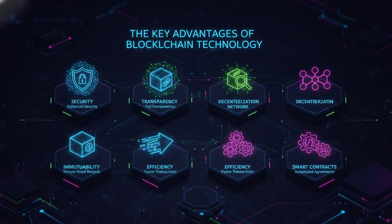 The Key Advantages of Blockchain Technology — illustrated overview