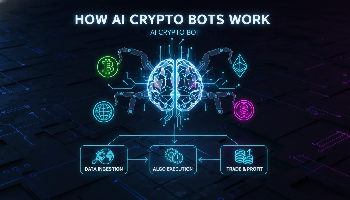 How AI Crypto Bots Work — illustrated overview