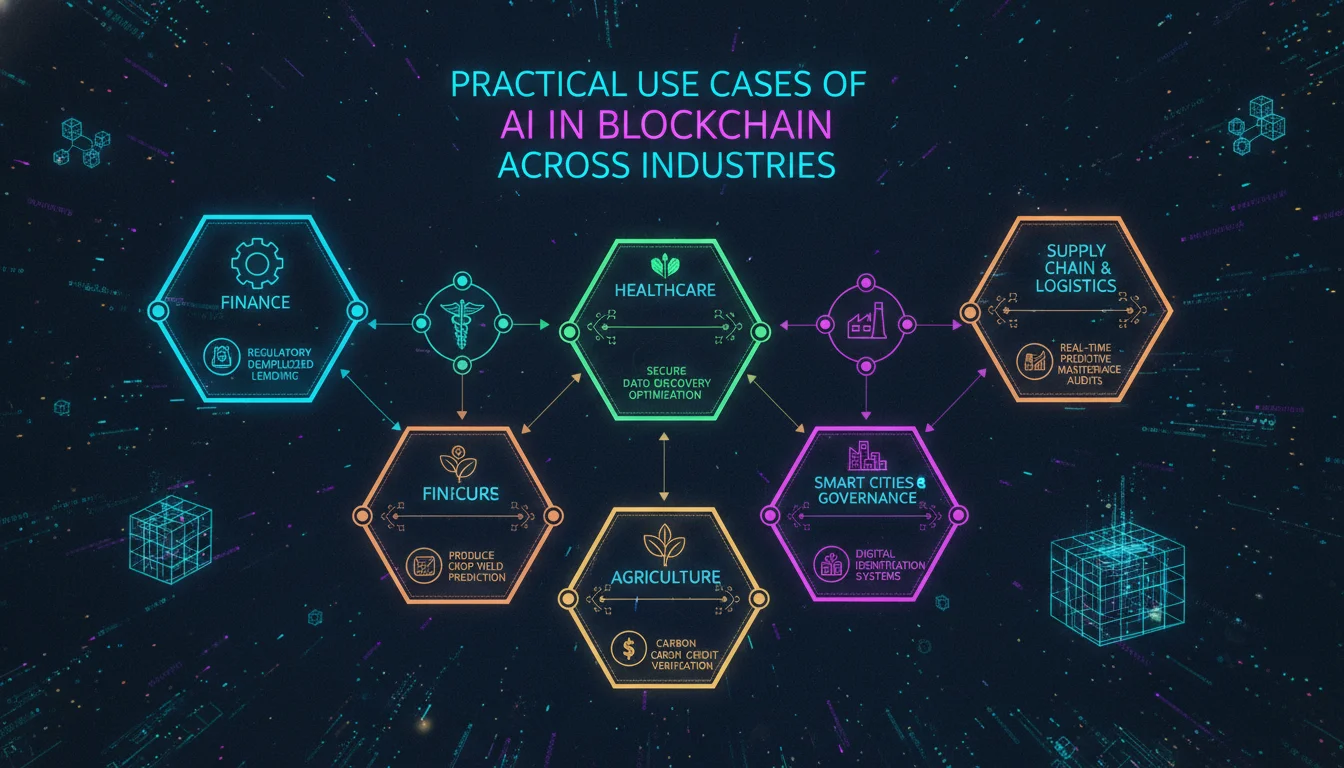 Concept illustration for Practical Use Cases of AI in Blockchain Across Industries