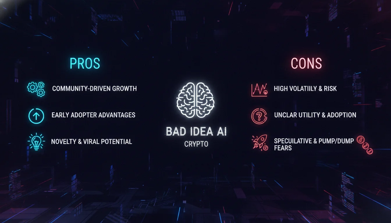 Pros and Cons of Bad Idea AI Crypto — illustrated overview