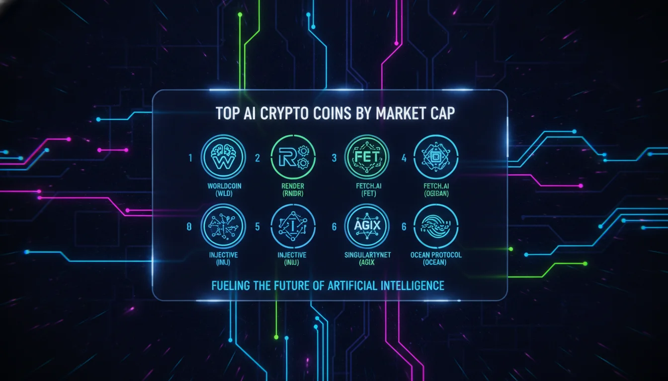Top AI Crypto Coins by Market Capitalization — illustrated overview