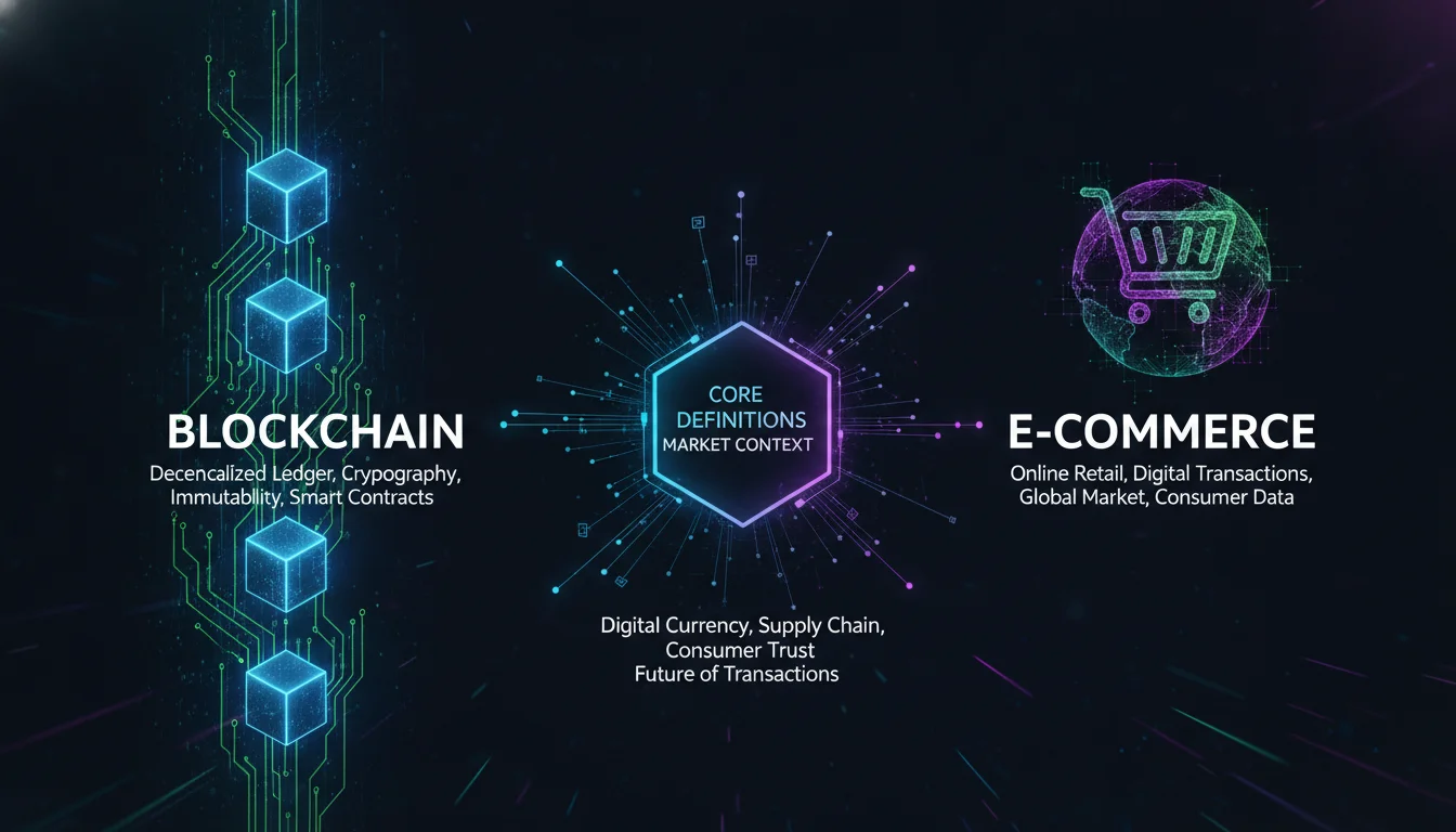 Illustration of Blockchain and E Commerce: Core Definitions and Market Context