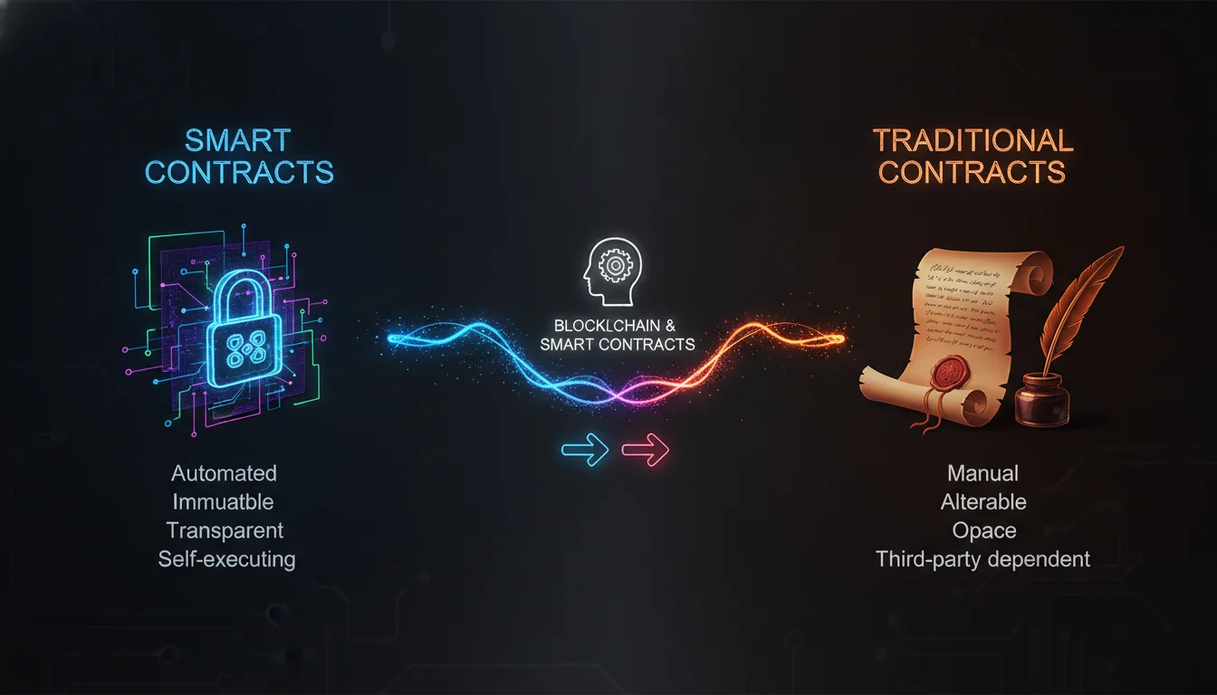 Visual guide to Smart Contracts vs. Traditional Contracts