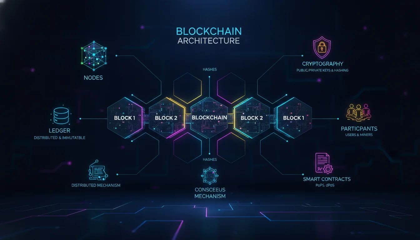 Core Components of a Blockchain System — illustrated overview