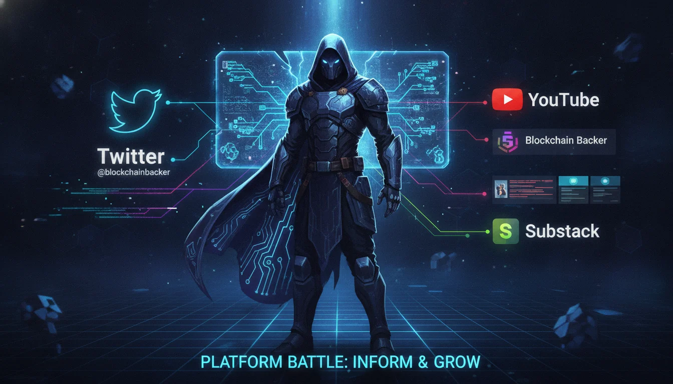 Concept illustration for Blockchain Backer Twitter vs. YouTube and Substack