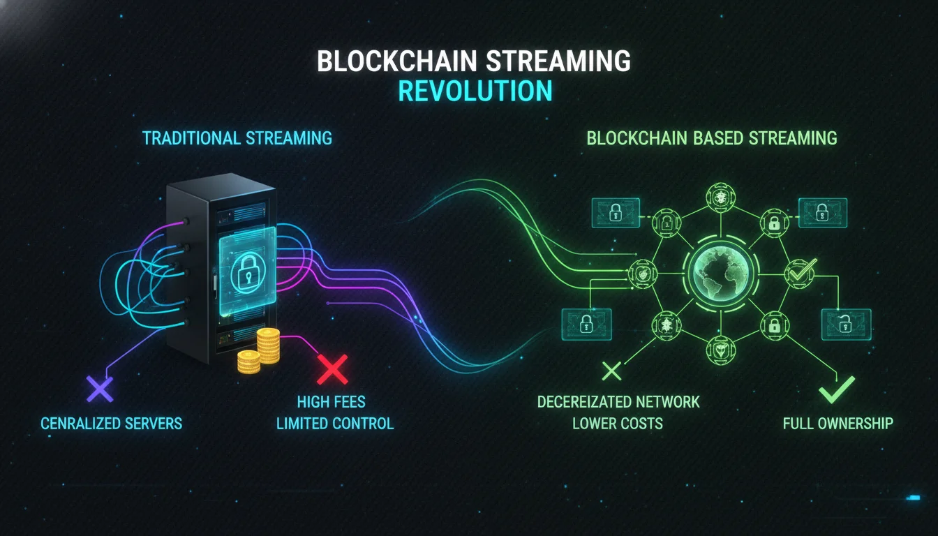 Concept illustration for Comparing Traditional Streaming and a Blockchain Based Streaming Model