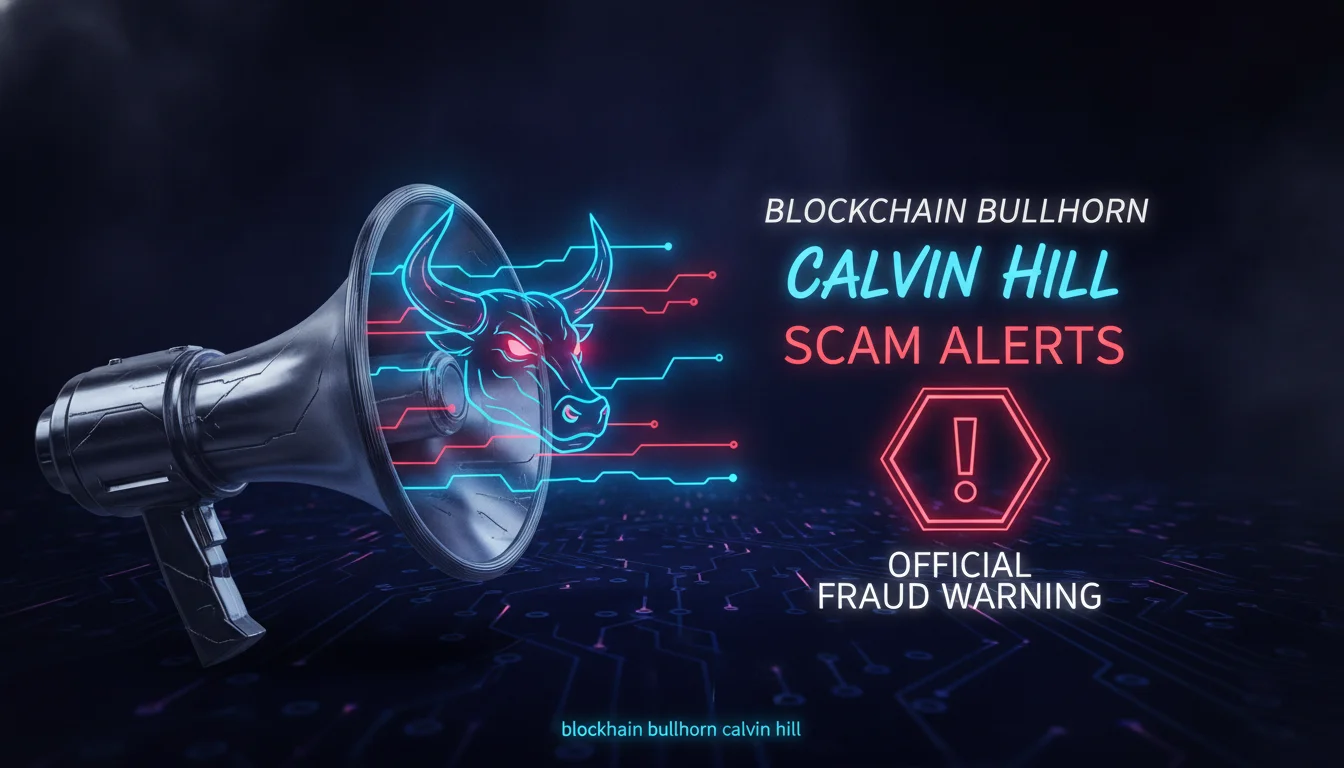 Visual guide to Blockchain Bullhorn Calvin Hill Scam Alerts and Official Fraud Warning