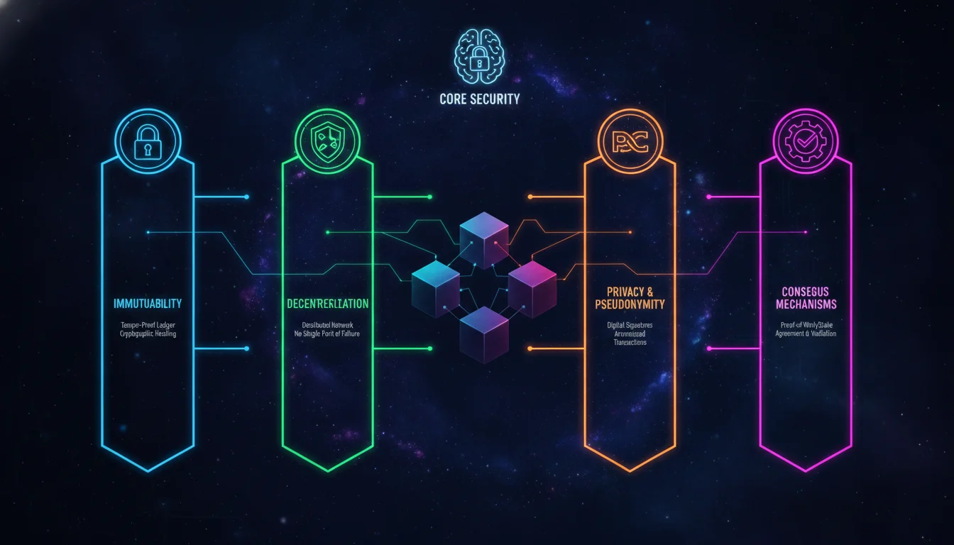 Core Security Principles of Blockchain Technology — illustrated overview
