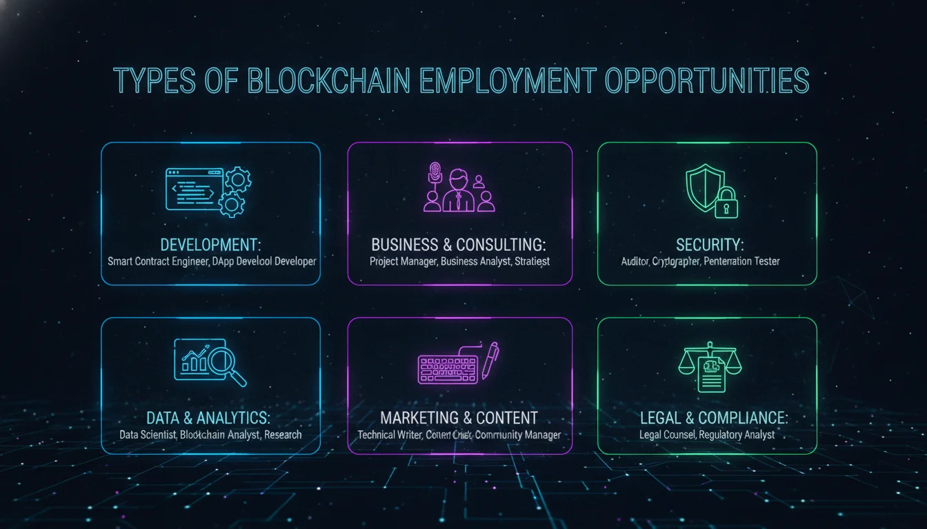 Types of Blockchain Employment Opportunities — illustrated overview