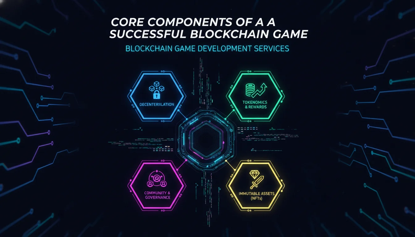 Core Components of a Successful Blockchain Game — illustrated overview