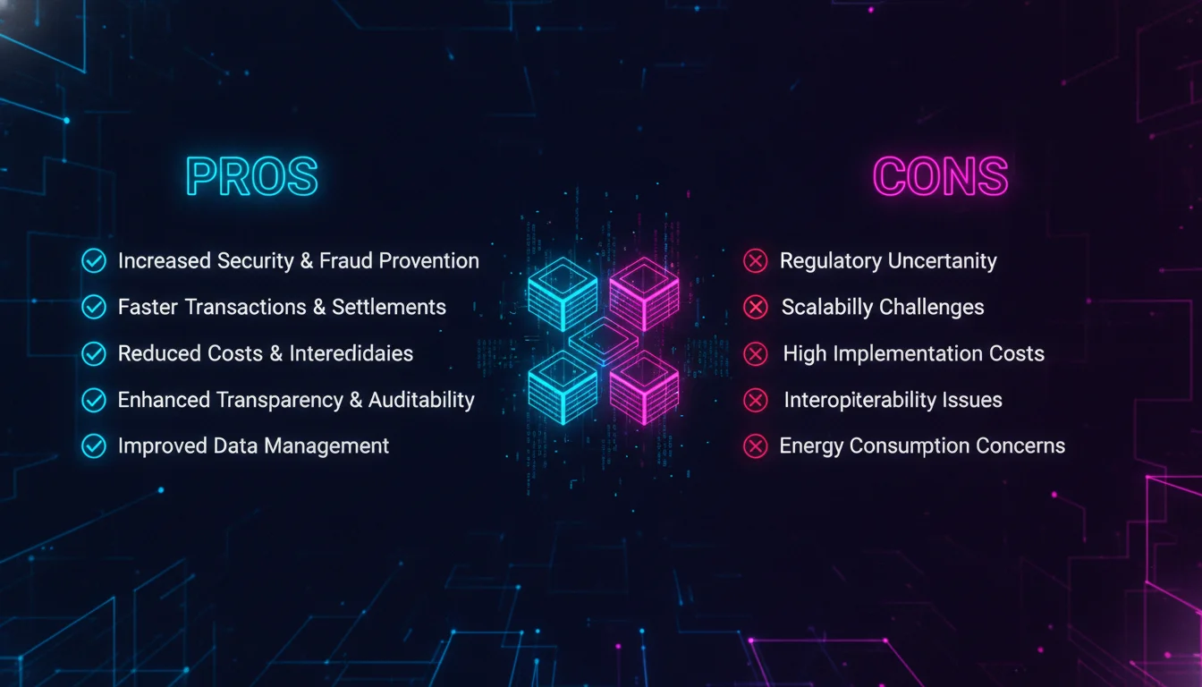 Concept illustration for Pros and Cons of Blockchain in Banking