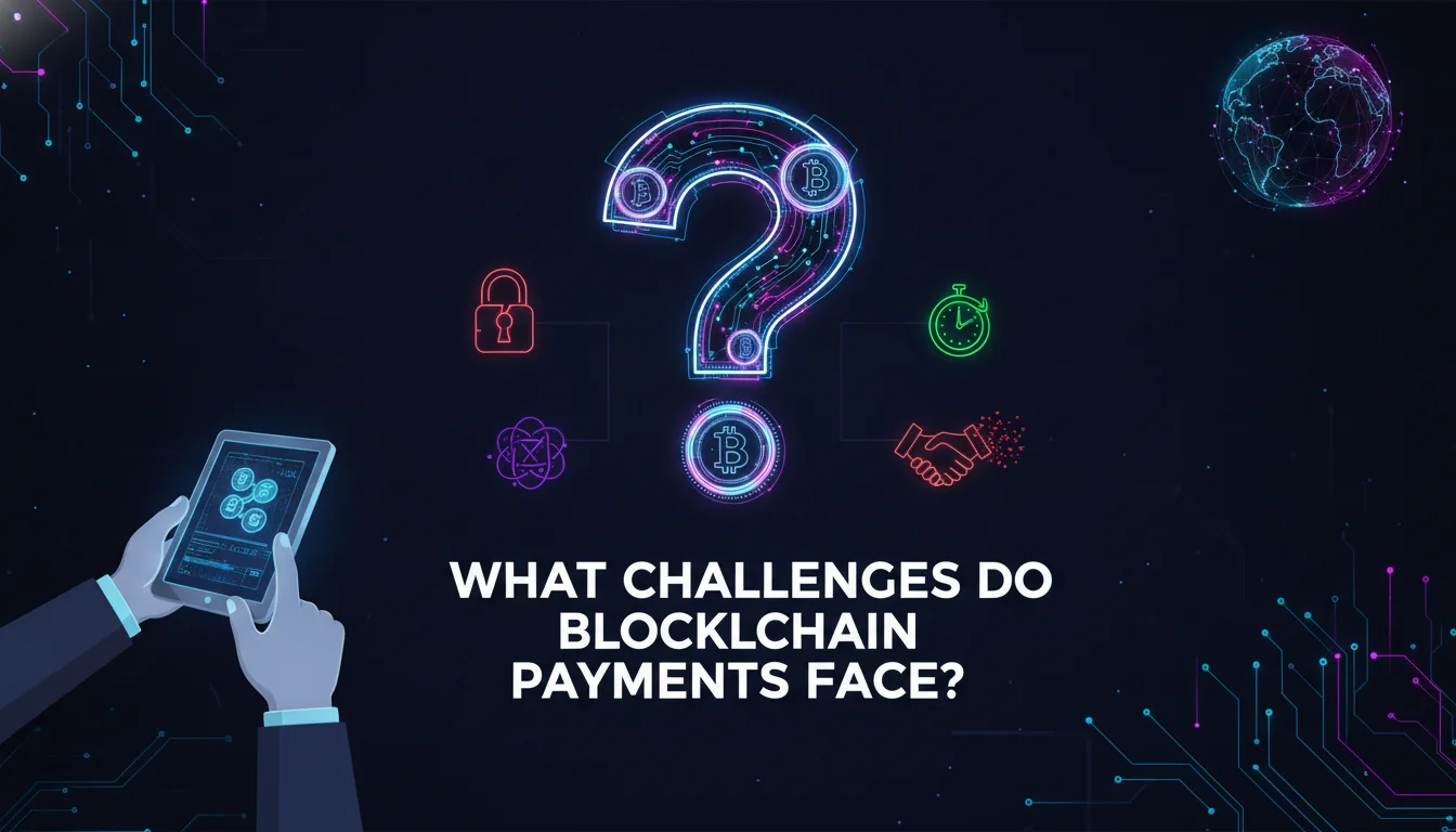 Concept illustration for What Challenges Do Blockchain Payments Face?