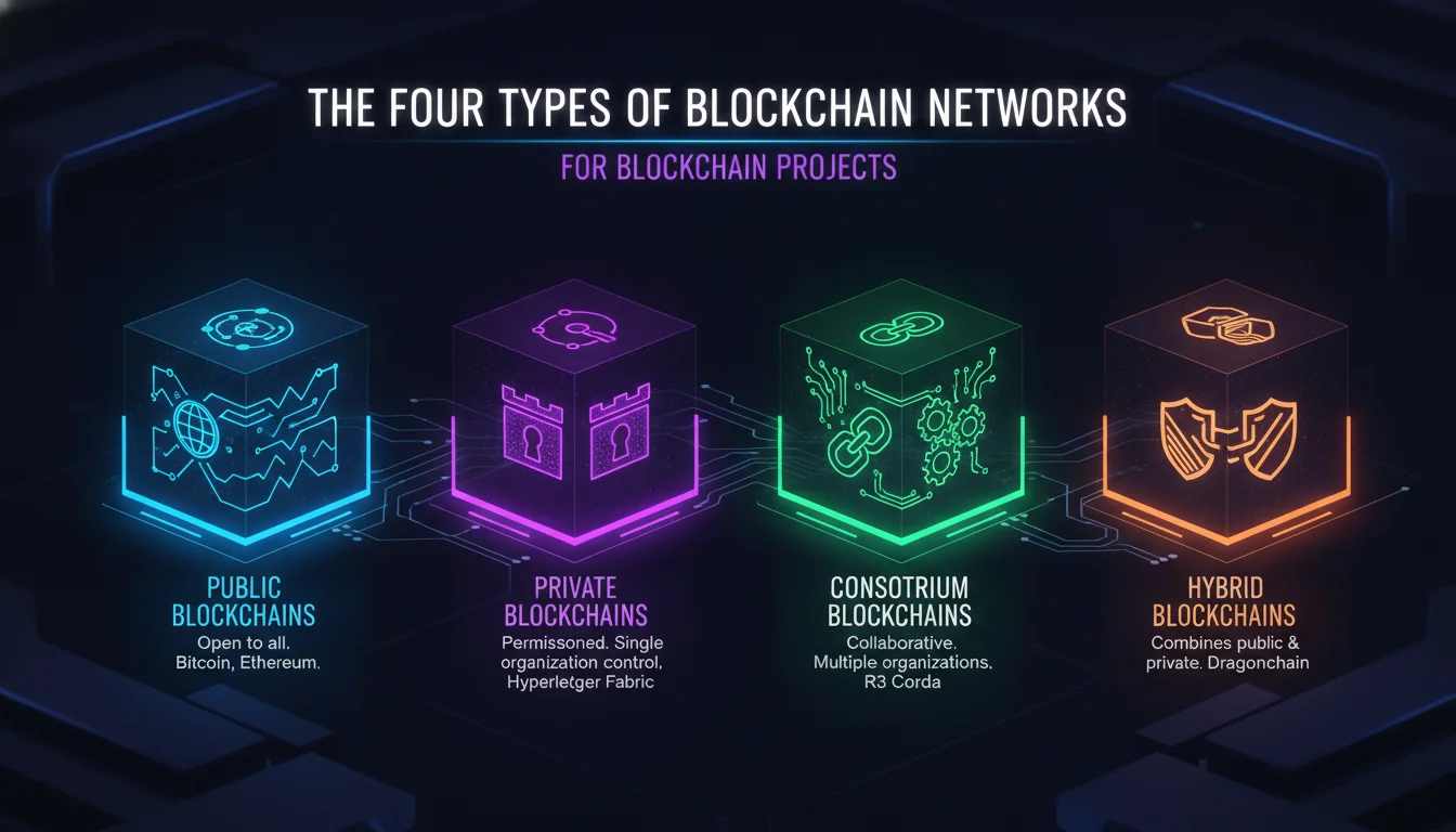 The Four Types of Blockchain Networks — illustrated overview