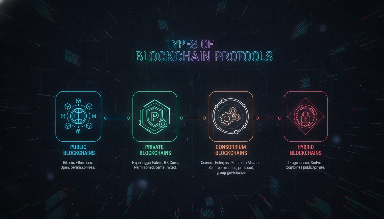 Concept illustration for Types of Blockchain Protocols