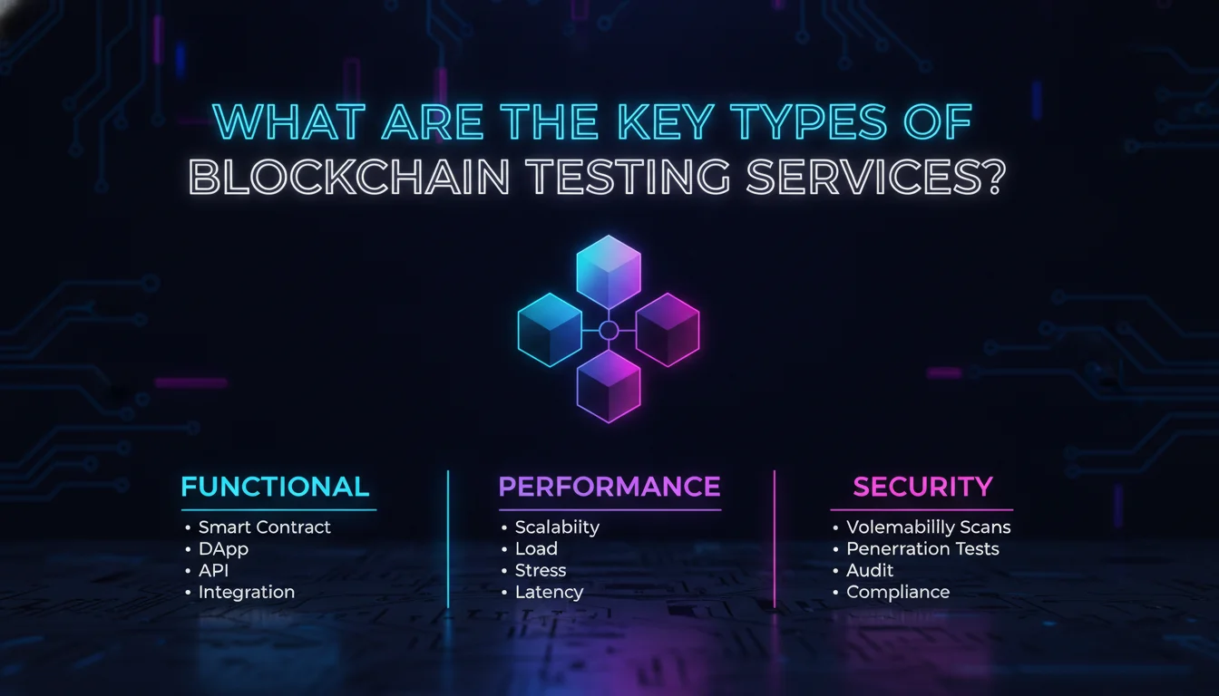 Visual guide to What Are the Key Types of Blockchain Testing Services?