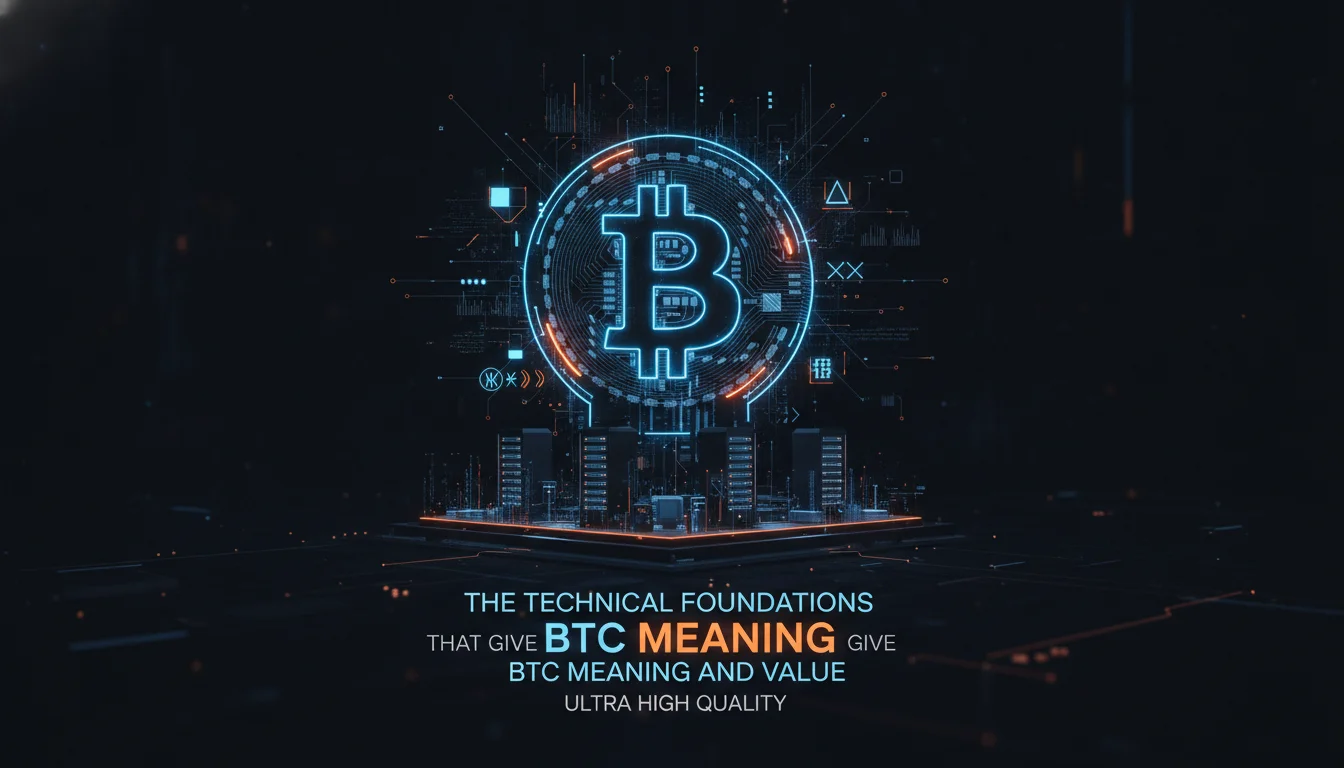 The Technical Foundations That Give BTC Meaning and Value — illustrated overview