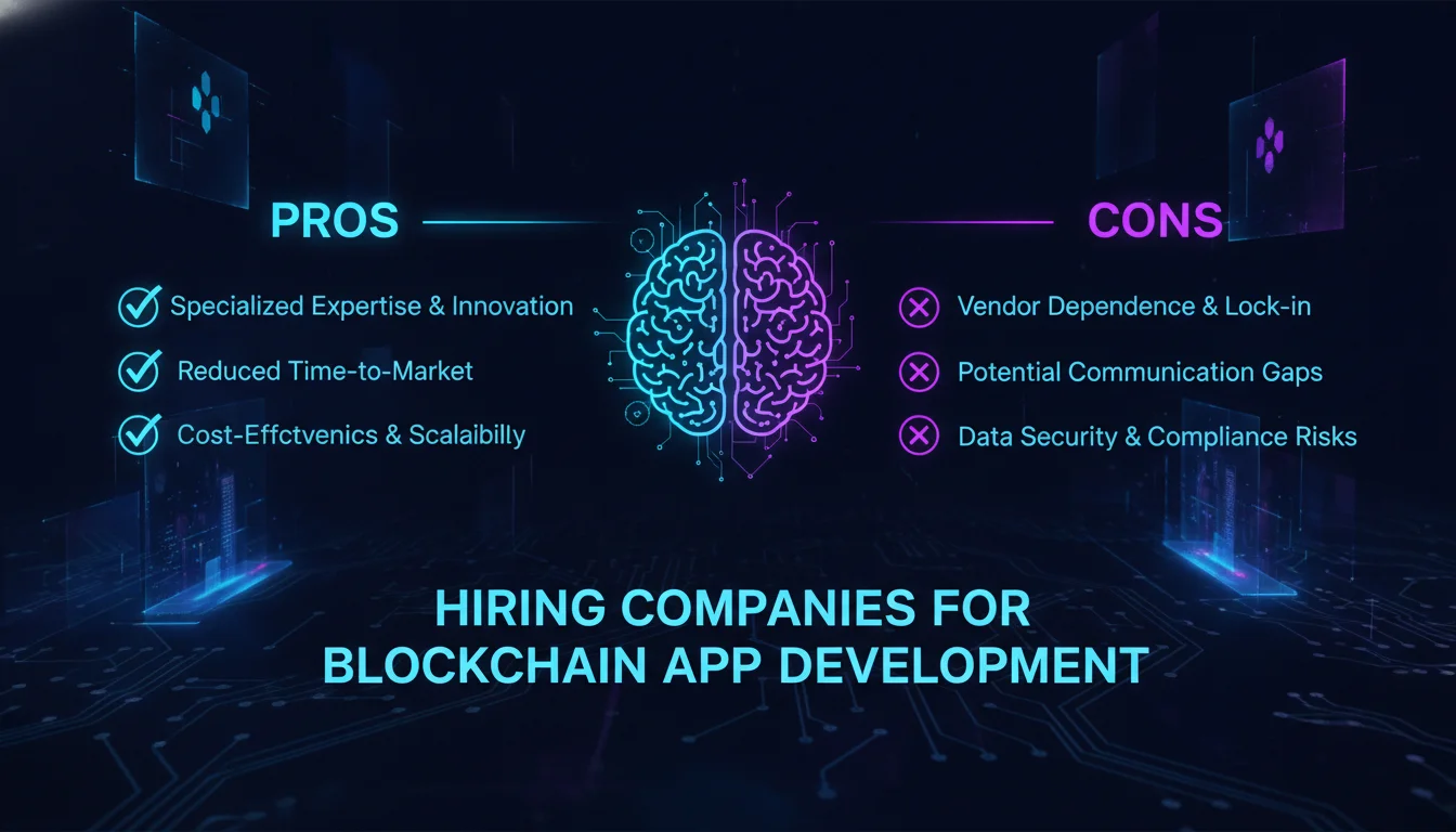 Concept illustration for Pros and Cons of Hiring Companies Offering Blockchain App Development Services
