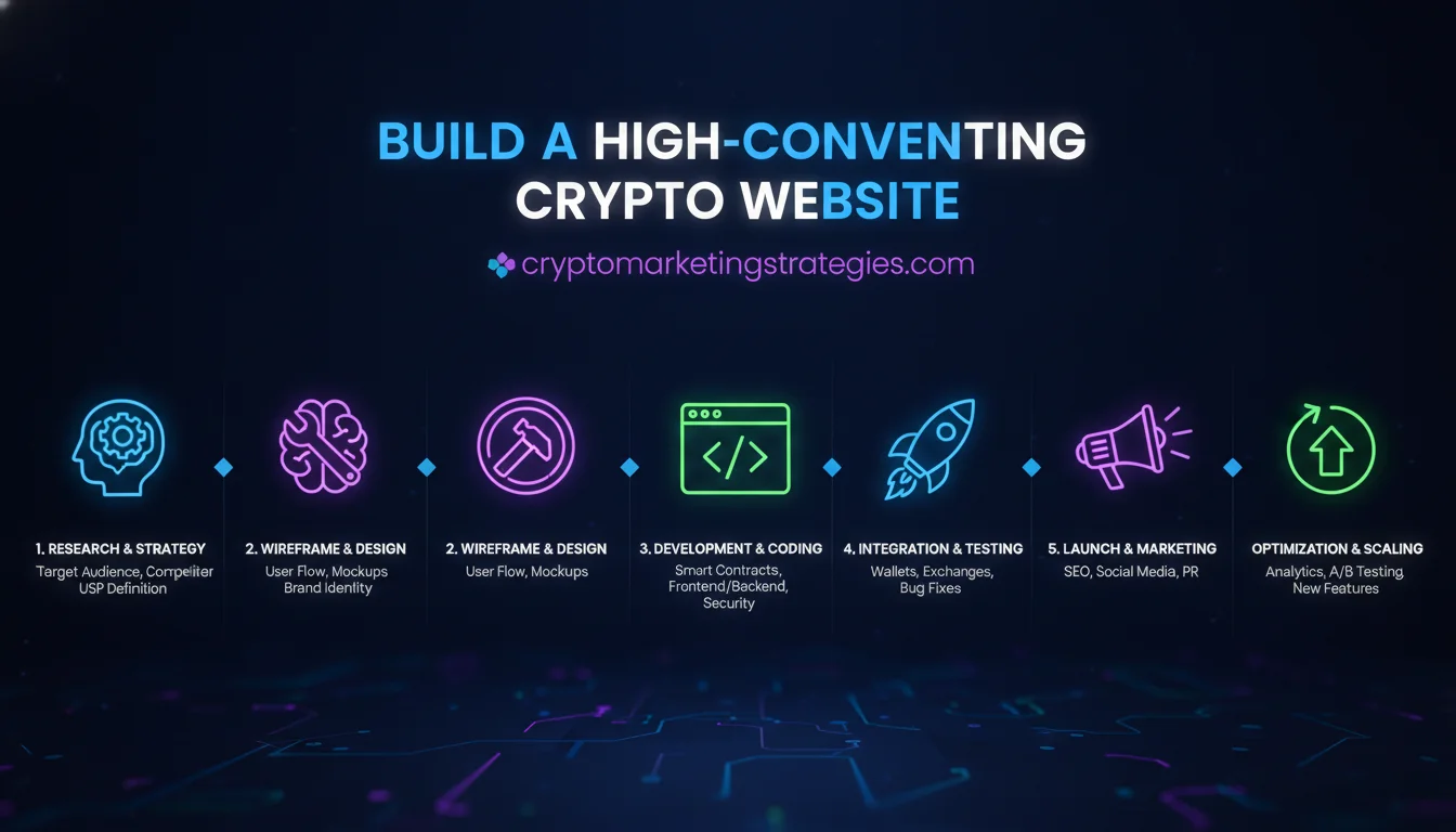 Concept illustration for Step-by-Step Process to Build a High-Converting Crypto Website