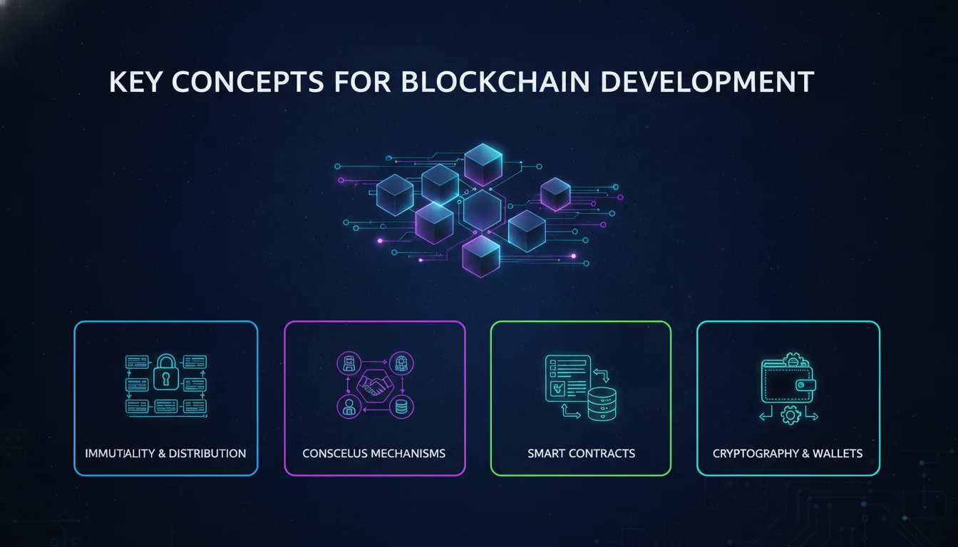 Key Concepts for Blockchain Development — illustrated overview