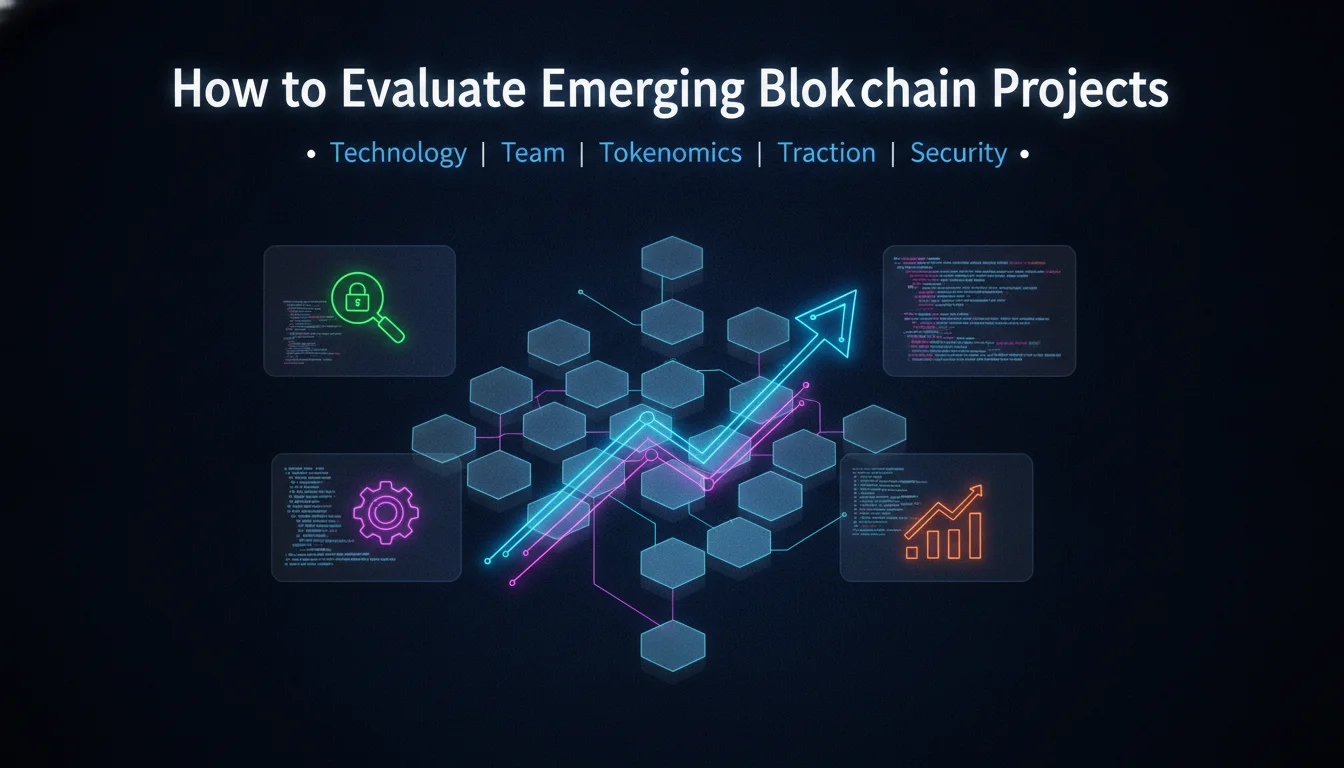 Concept illustration for How to Evaluate Emerging Blockchain Projects