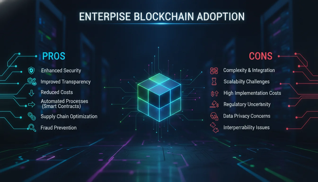 Visual guide to Pros and Cons of Enterprise Blockchain Adoption
