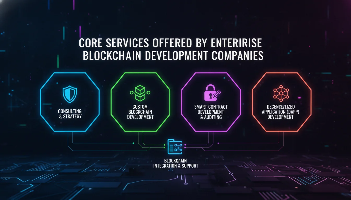 Visual guide to Core Services Offered by Enterprise Blockchain Development Companies
