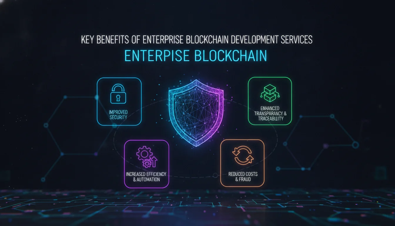 Key Benefits of Enterprise Blockchain Development Services — illustrated overview