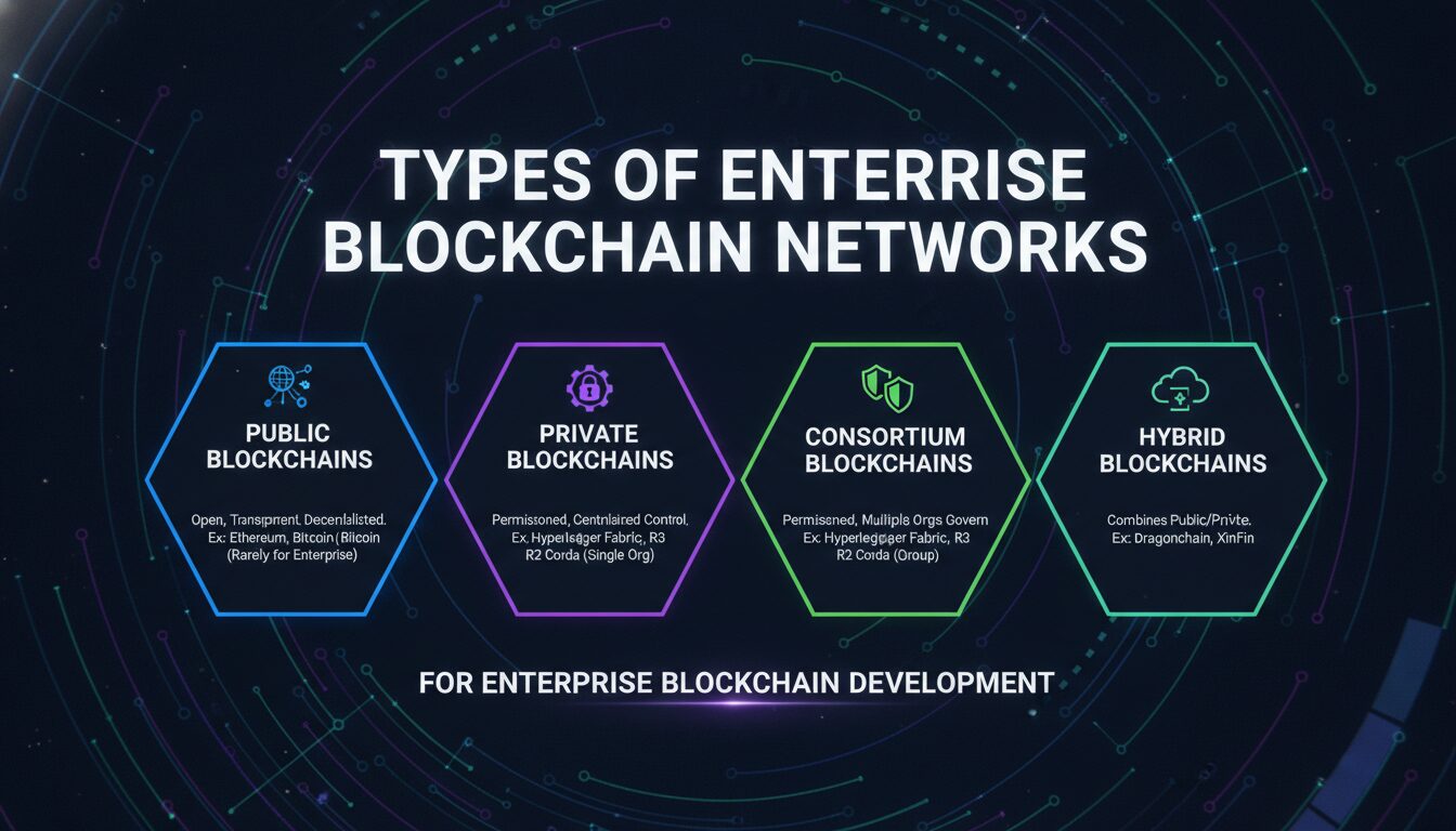 Visual guide to Types of Enterprise Blockchain Networks