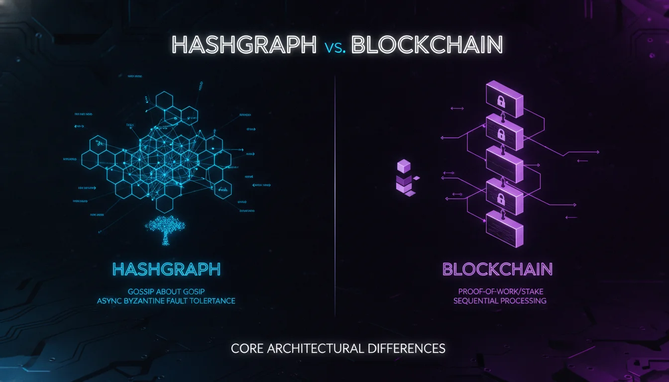 Visual guide to Hashgraph vs Blockchain: Core Architectural Differences
