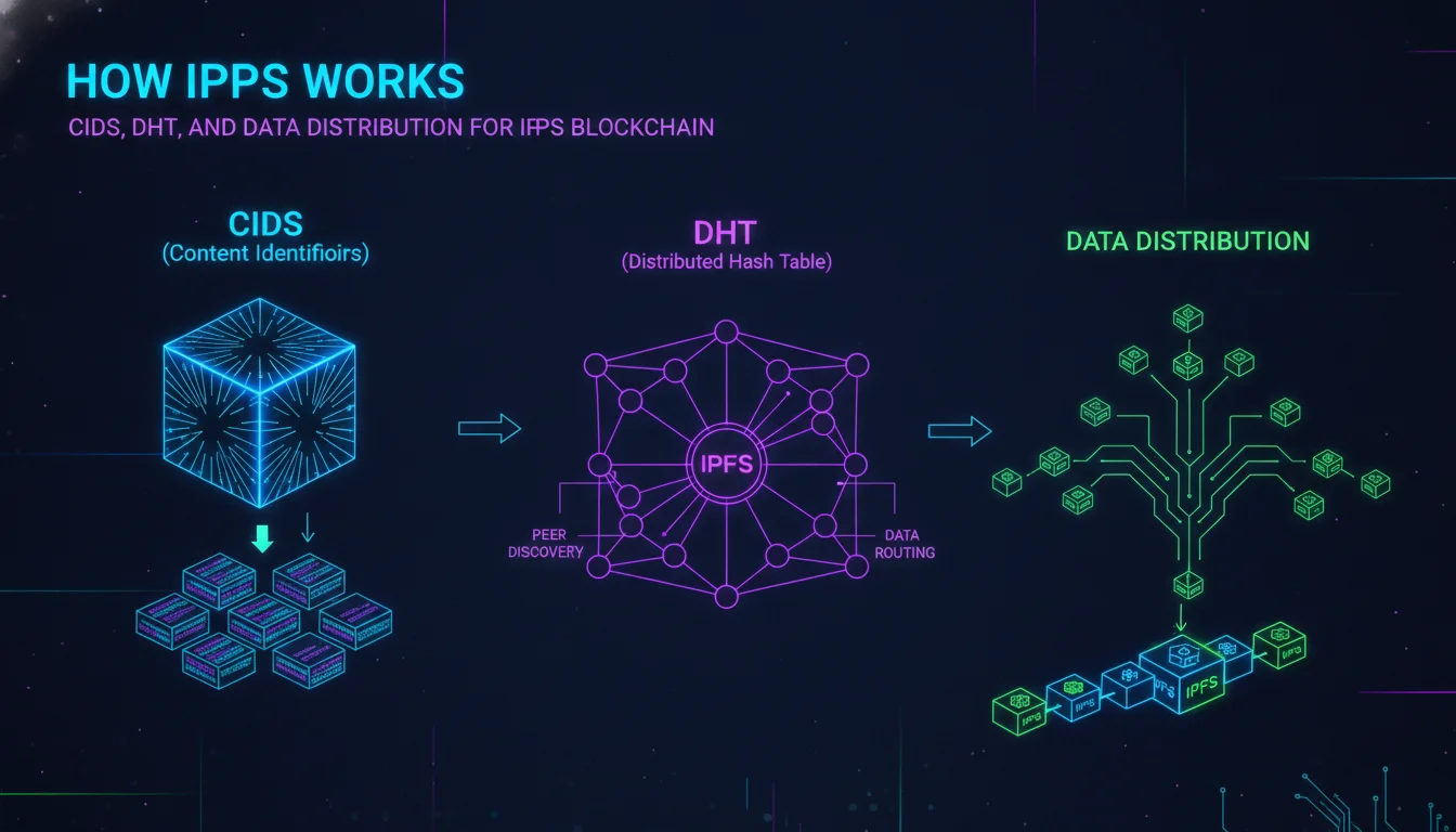 Concept illustration for How IPFS Works: CIDs, DHT, and Data Distribution