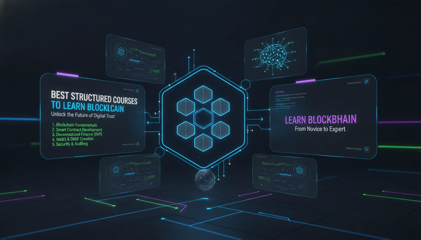 Concept illustration for Best Structured Courses to Learn Blockchain
