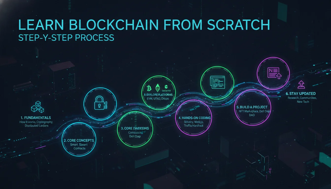 Visual guide to Step-by-Step Process to Learn Blockchain from Scratch