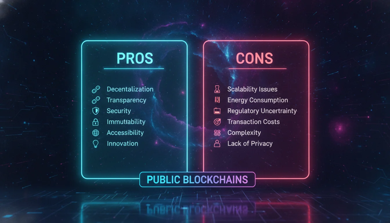 Visual guide to Pros and Cons of Public Blockchains
