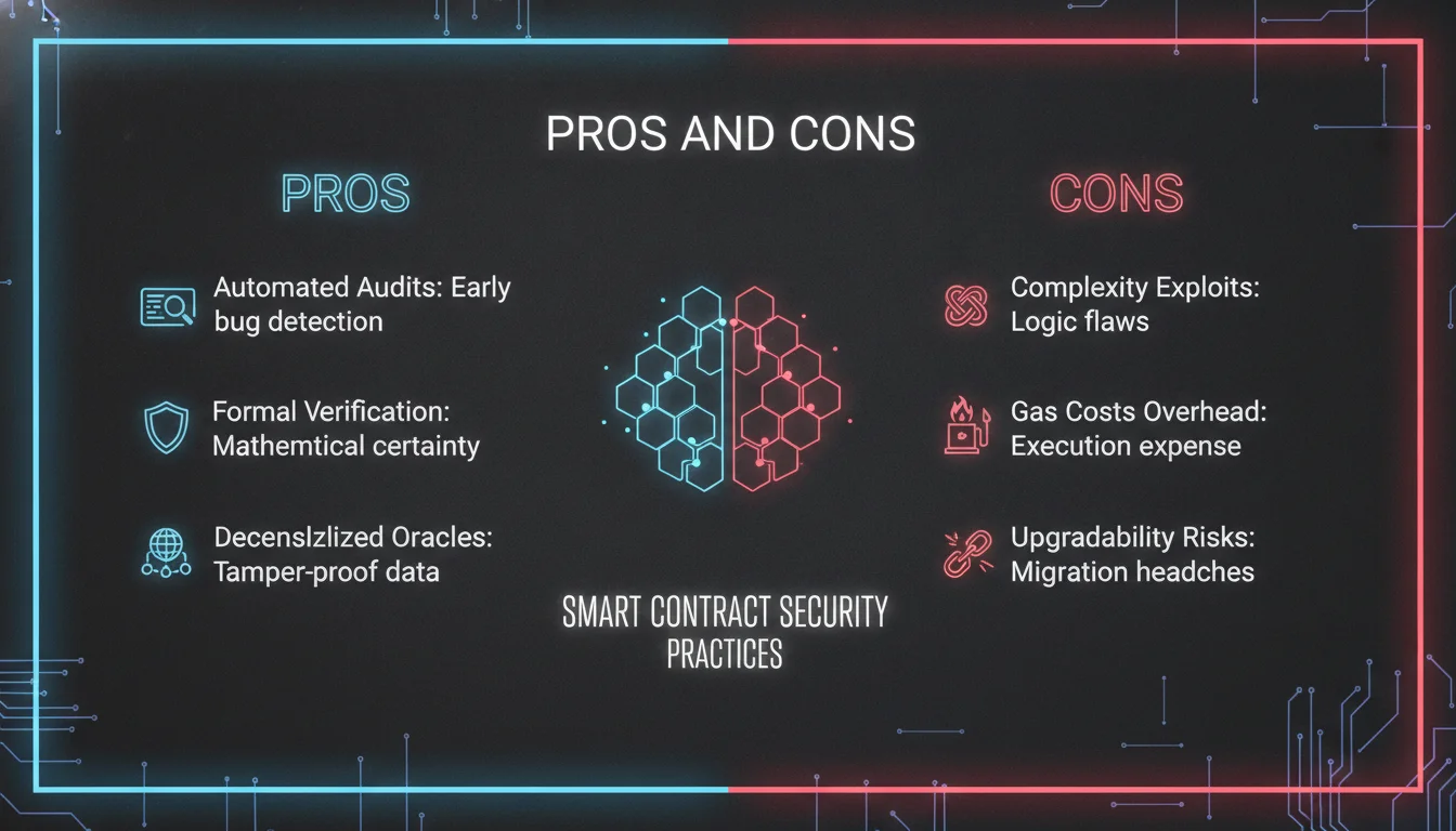 Concept illustration for Pros and Cons of Smart Contract Security Practices