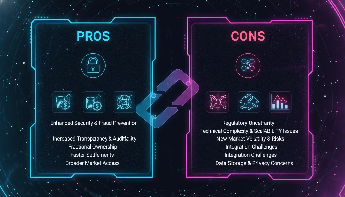 Concept illustration for Pros and Cons of Investing in Stocks with Blockchain Technology