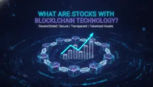 Illustration of What Are Stocks with Blockchain Technology?
